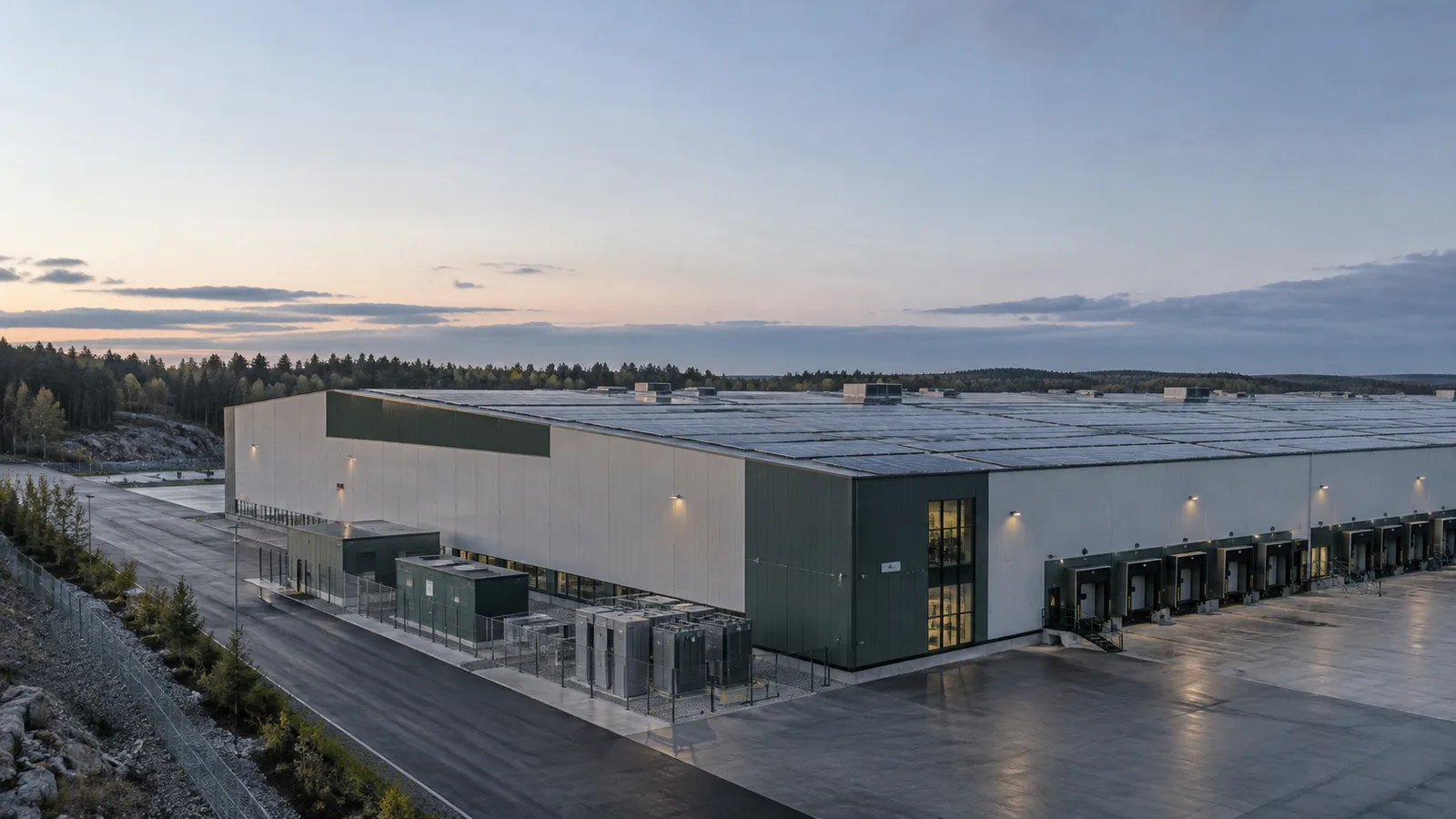 Industrifastighet med solceller på taket